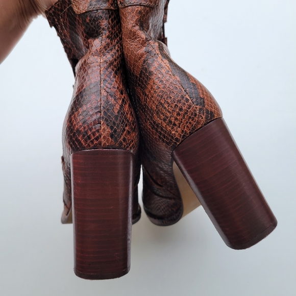 Free People Snake Marietta Heel Boot Mocha Brown 38.  8 - Picture 6 of 10